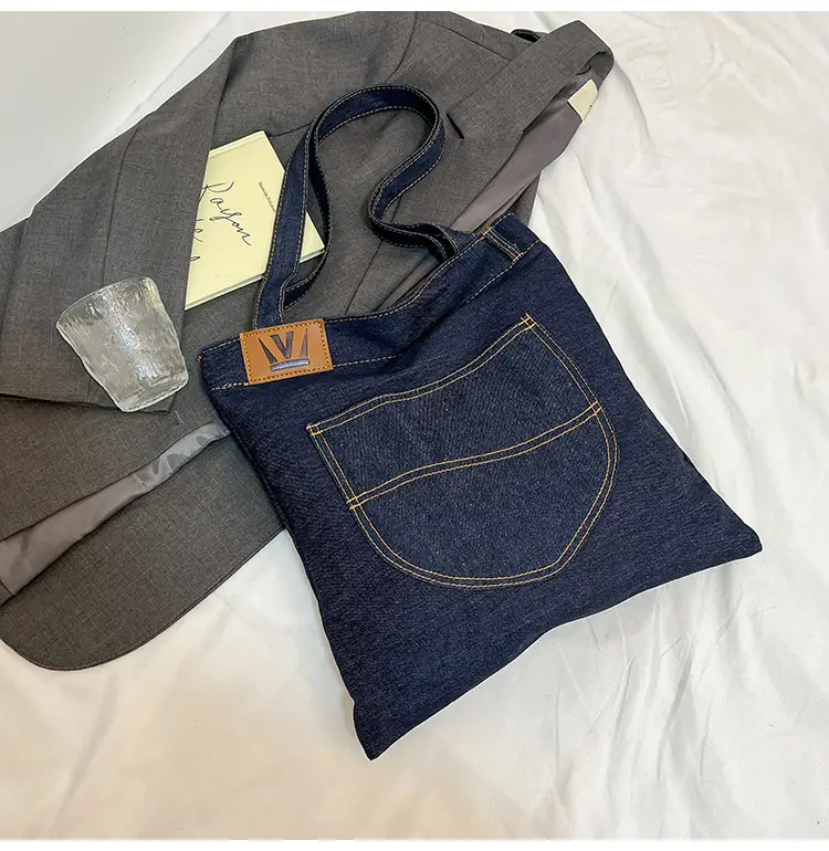 Denim Flap Pocket Shoulder Bag for Women — feature 30
