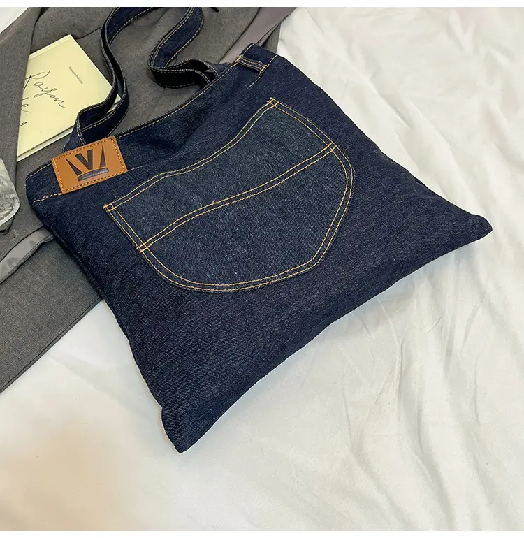 Denim Flap Pocket Shoulder Bag for Women — feature 34