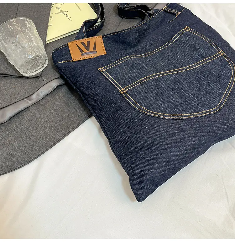 Denim Flap Pocket Shoulder Bag for Women — feature 35