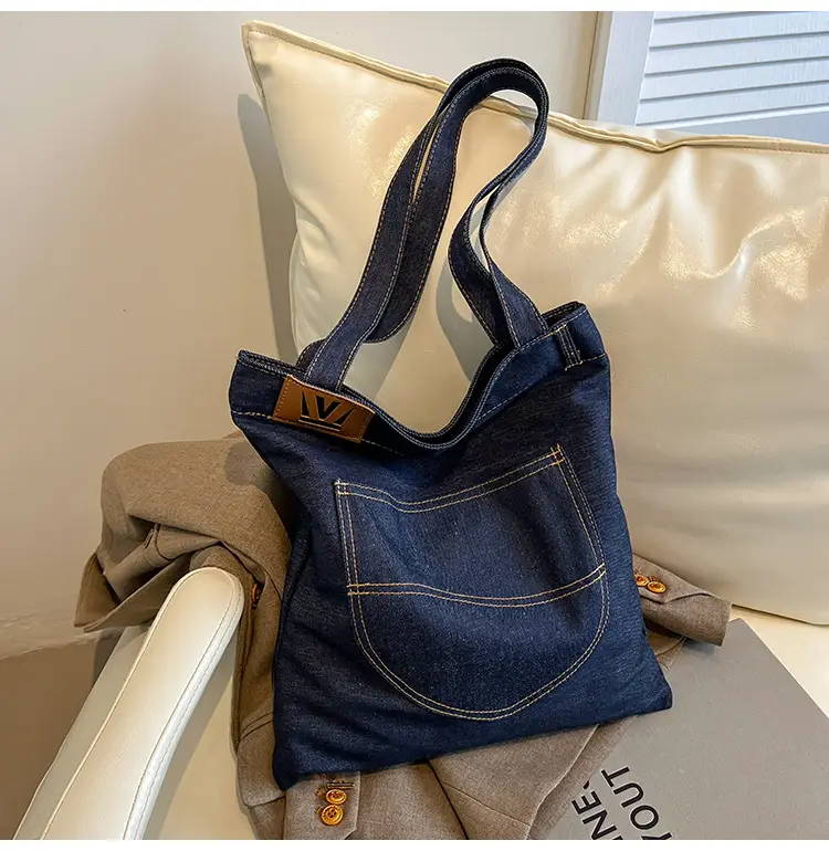 Denim Flap Pocket Shoulder Bag for Women — feature 6
