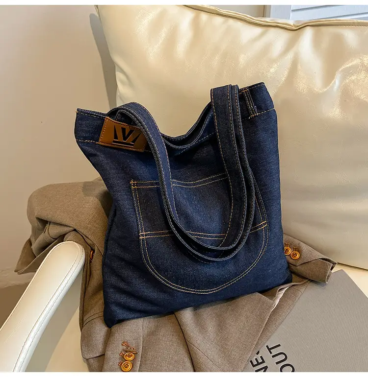 Denim Flap Pocket Shoulder Bag for Women — feature 7