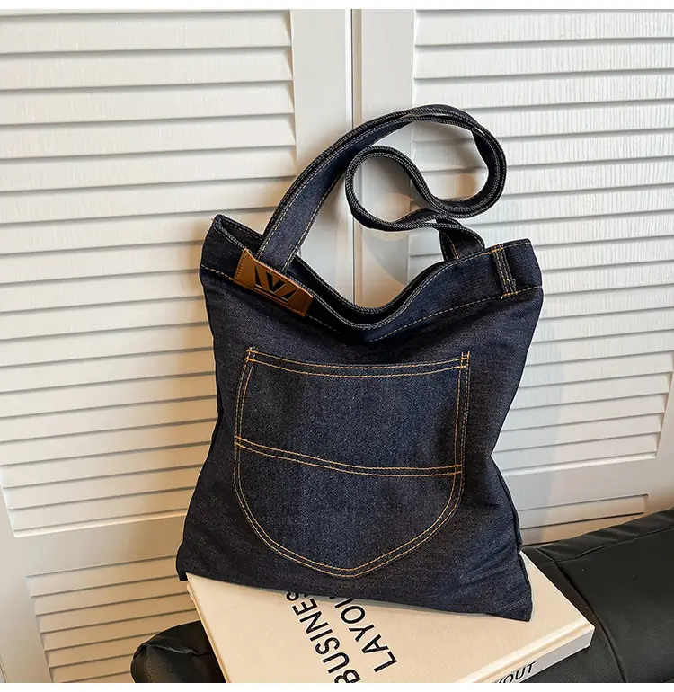 Denim Flap Pocket Shoulder Bag for Women — feature 8