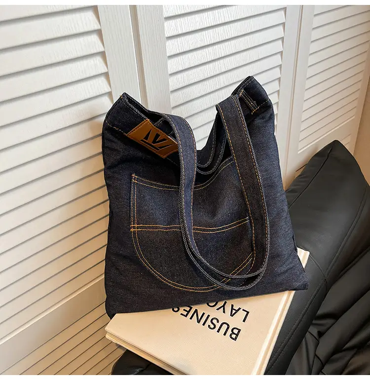 Denim Flap Pocket Shoulder Bag for Women — feature 9