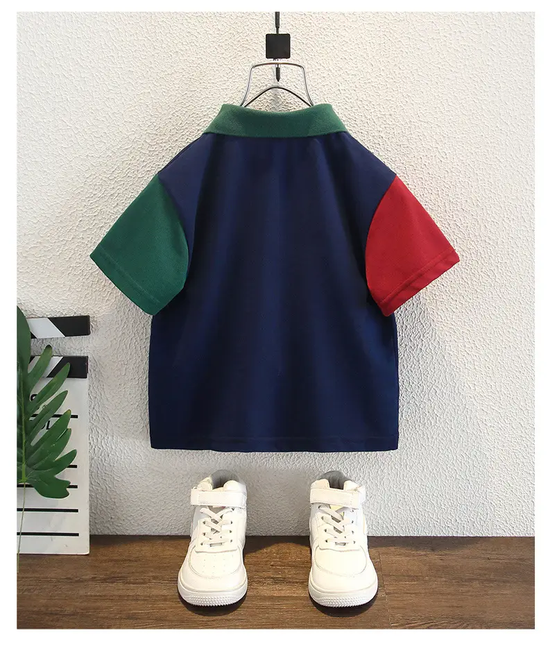 Boys 2025 Polo Shirt Navy Blue Red Logo — feature 8