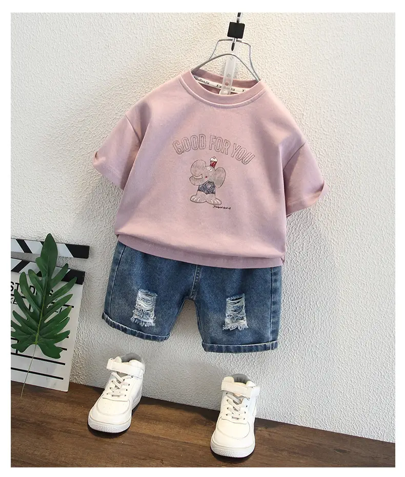 Boys Cartoon Print Short Sleeve T-Shirt Pink 2025 — feature 5