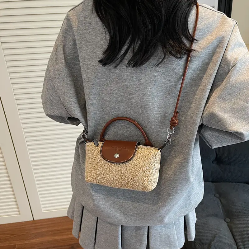 Women's Rainbow Woven Mini Shoulder Crossbody Bag - Image 5