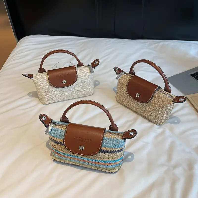 Women's Rainbow Woven Mini Shoulder Crossbody Bag - Image 7