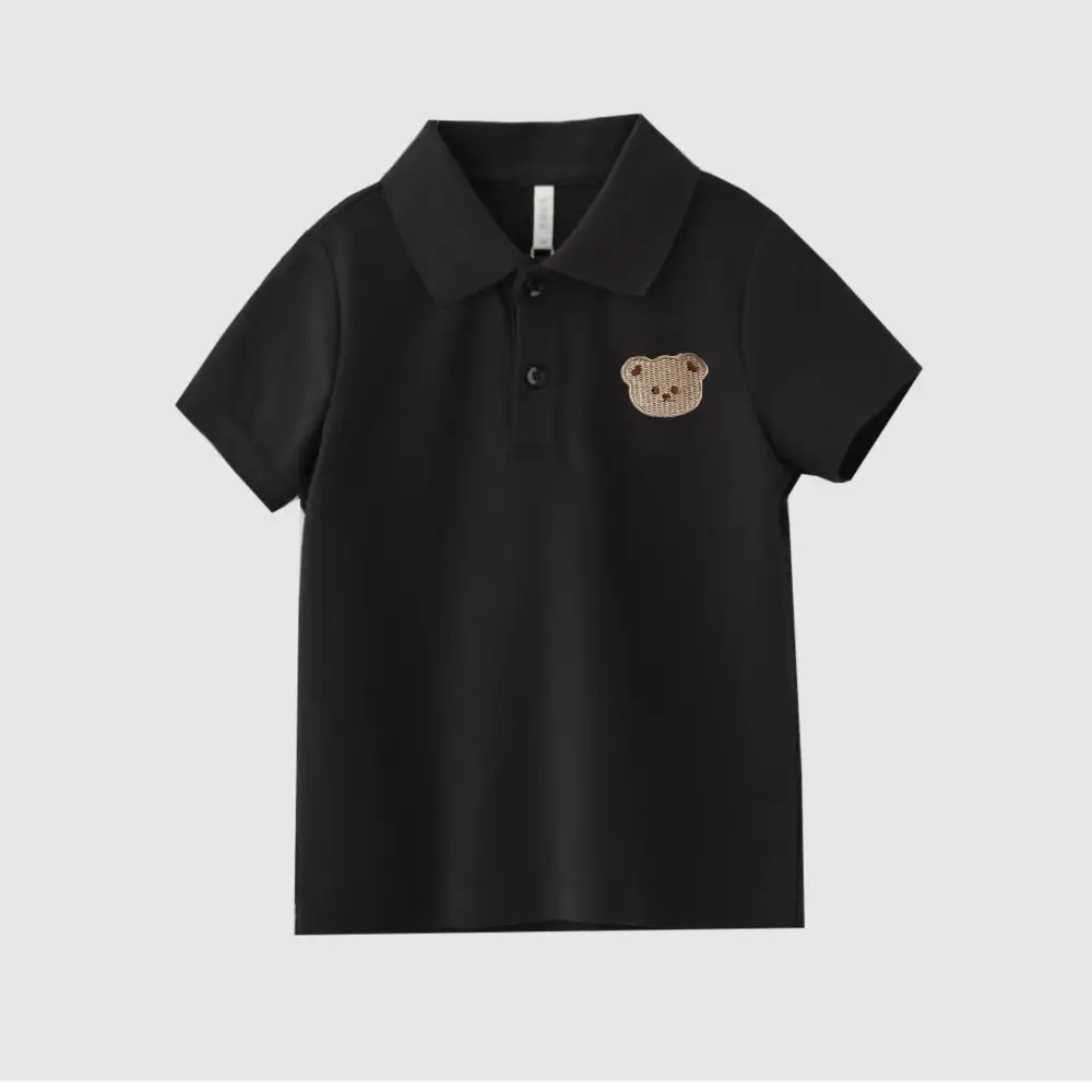 Tiny Angel Cartoon Bear Polo Shirt for Boys Medium to XL - Image 9
