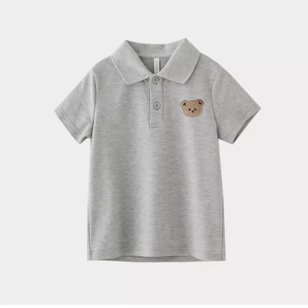 Tiny Angel Cartoon Bear Polo Shirt for Boys Medium to XL — feature 13