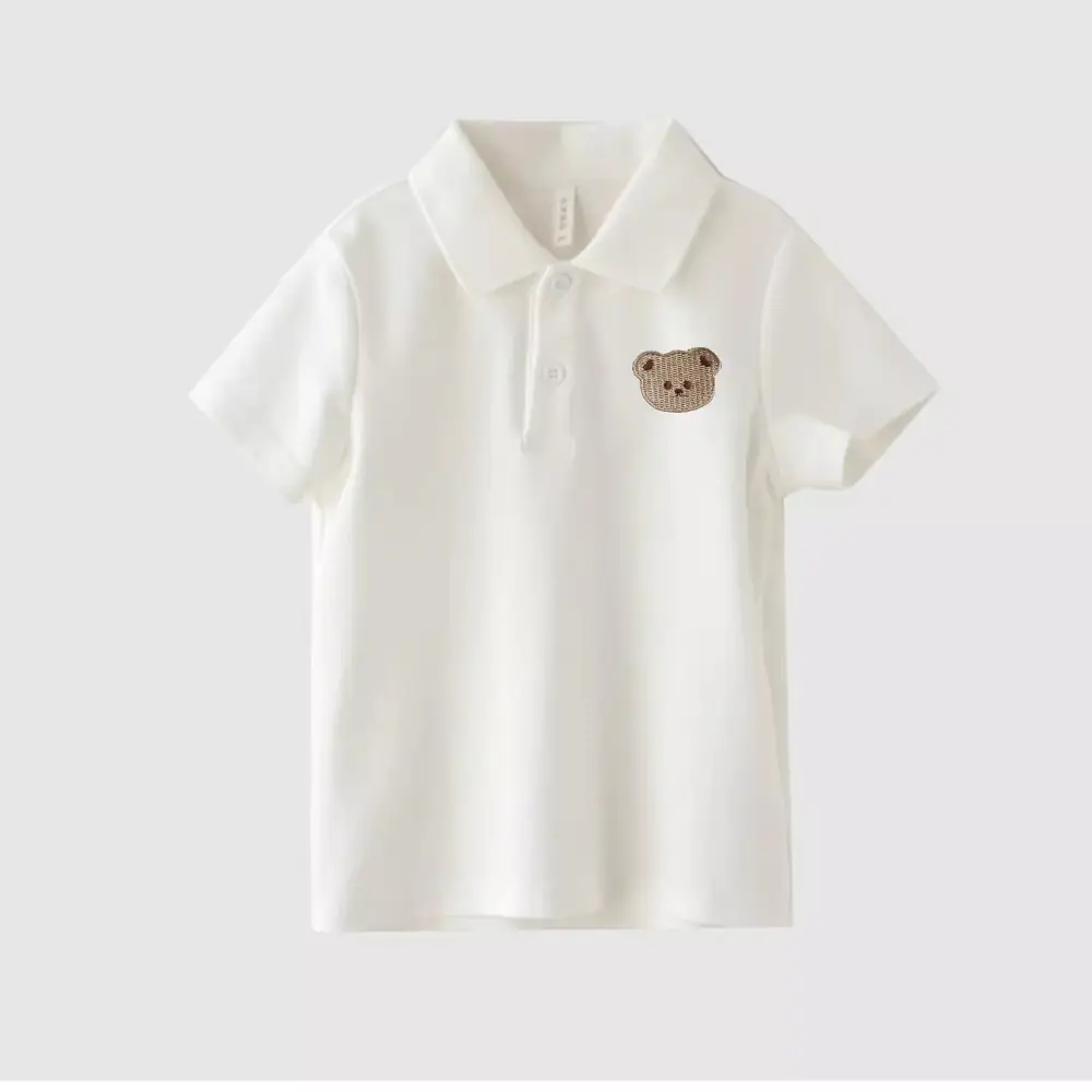 Tiny Angel Cartoon Bear Polo Shirt for Boys Medium to XL — feature 17