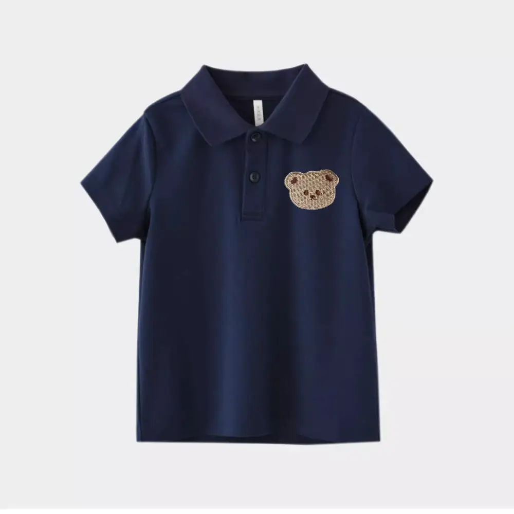 Tiny Angel Cartoon Bear Polo Shirt for Boys Medium to XL — feature 6