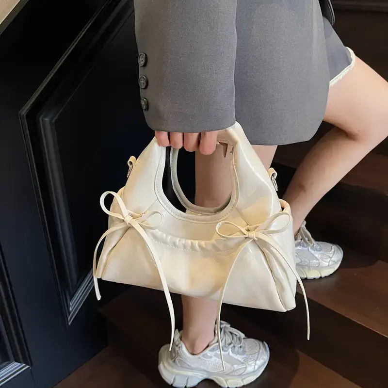 Red Korean Style Satchel Bucket Bag Women 2025 - Image 7