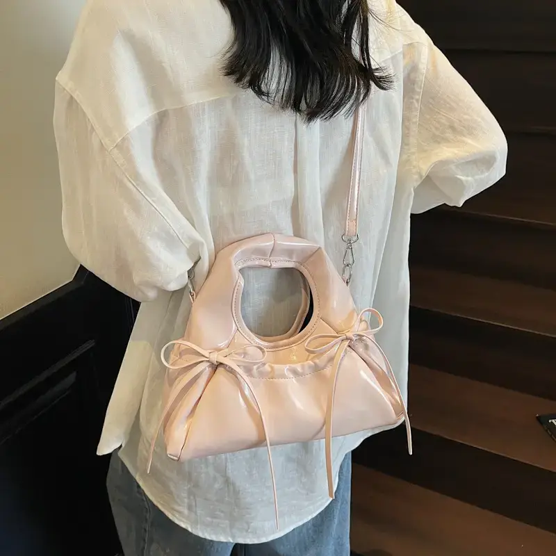 Red Korean Style Satchel Bucket Bag Women 2025 - Image 8
