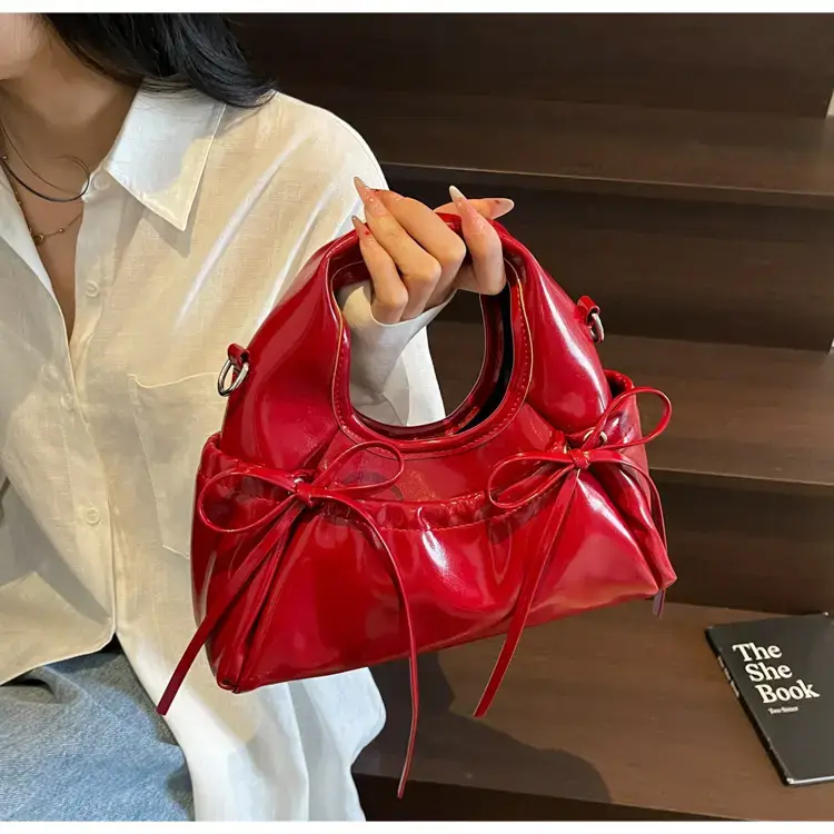 Red Korean Style Satchel Bucket Bag Women 2025 — feature 21