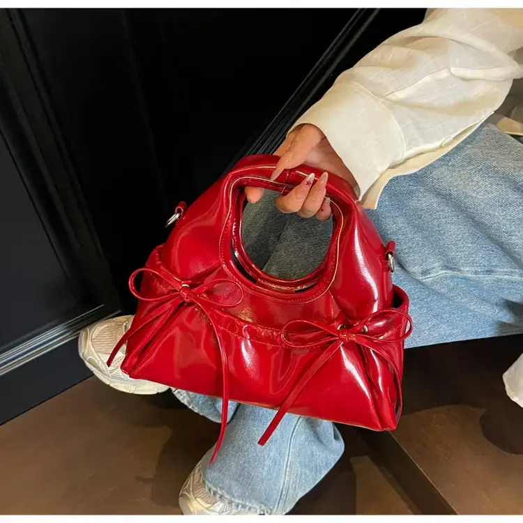 Red Korean Style Satchel Bucket Bag Women 2025 — feature 22