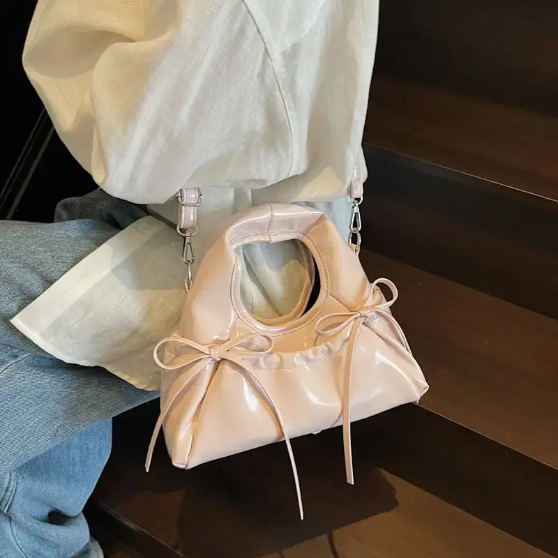 Red Korean Style Satchel Bucket Bag Women 2025 - Image 2