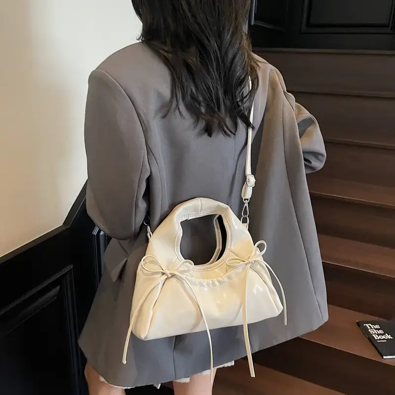Red Korean Style Satchel Bucket Bag Women 2025 - Image 4