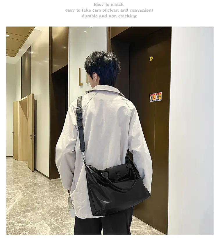 Black PU Leather Shoulder Bag for Men Women — feature 10