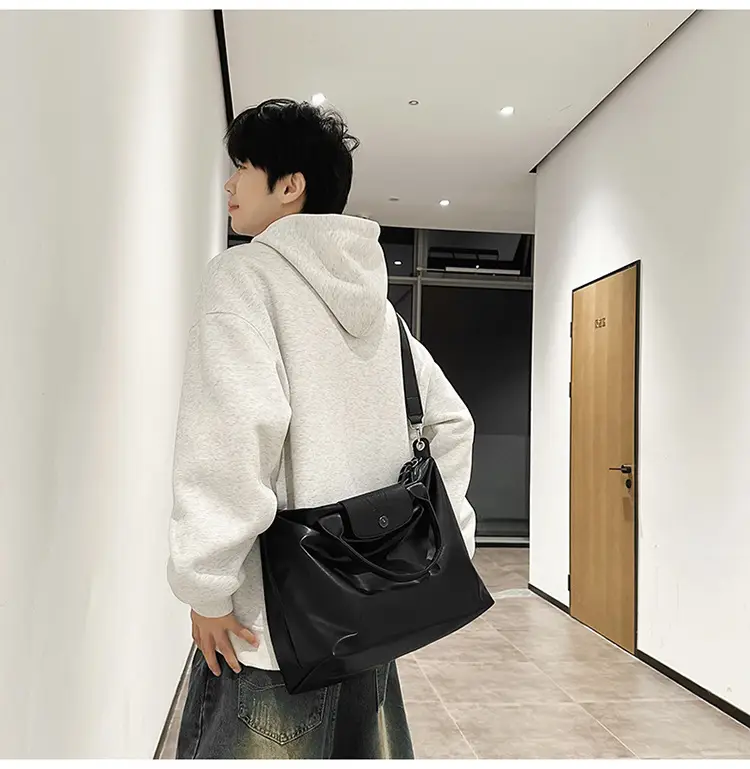Black PU Leather Shoulder Bag for Men Women — feature 22