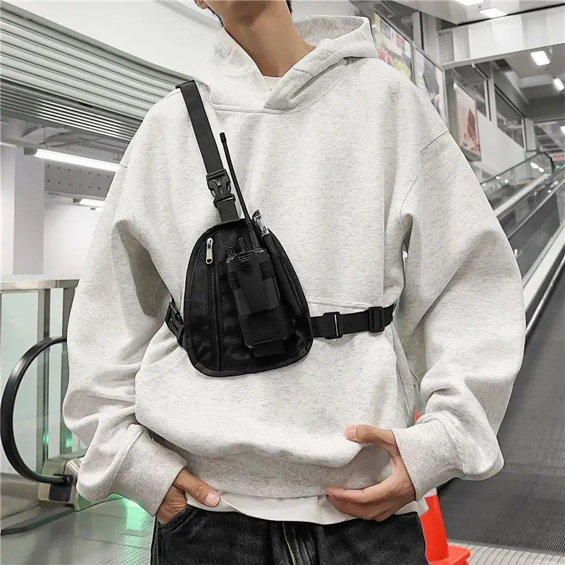 Men's Waterproof Crossbody Chest Bag Black Fashion - Image 4
