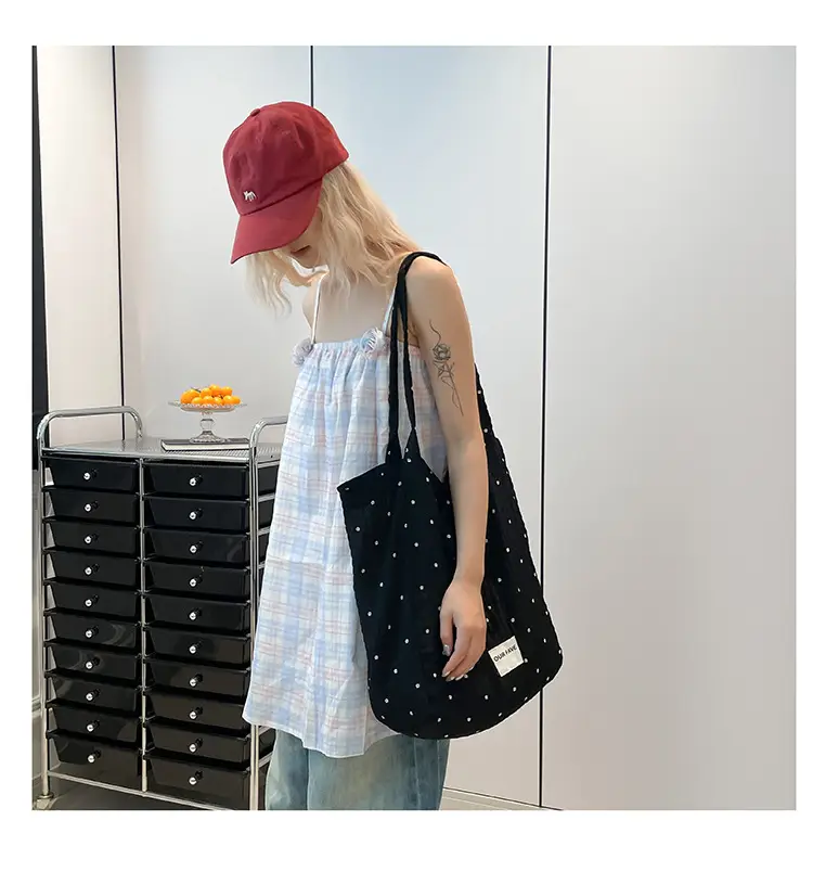 Korean Polka Dot Canvas Shoulder Tote Bag 2025 — feature 20