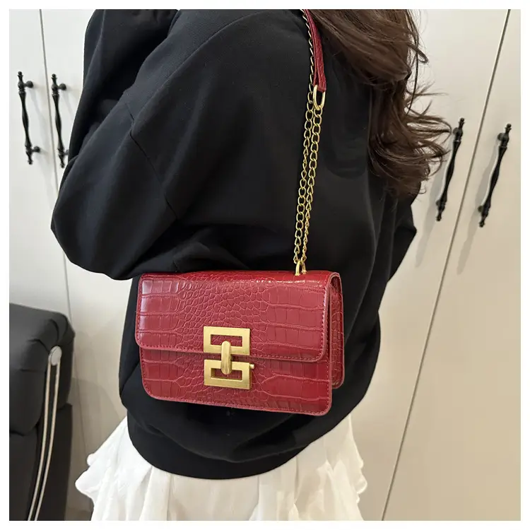 Green Croc Leather Chain Crossbody Bag for Women — feature 20