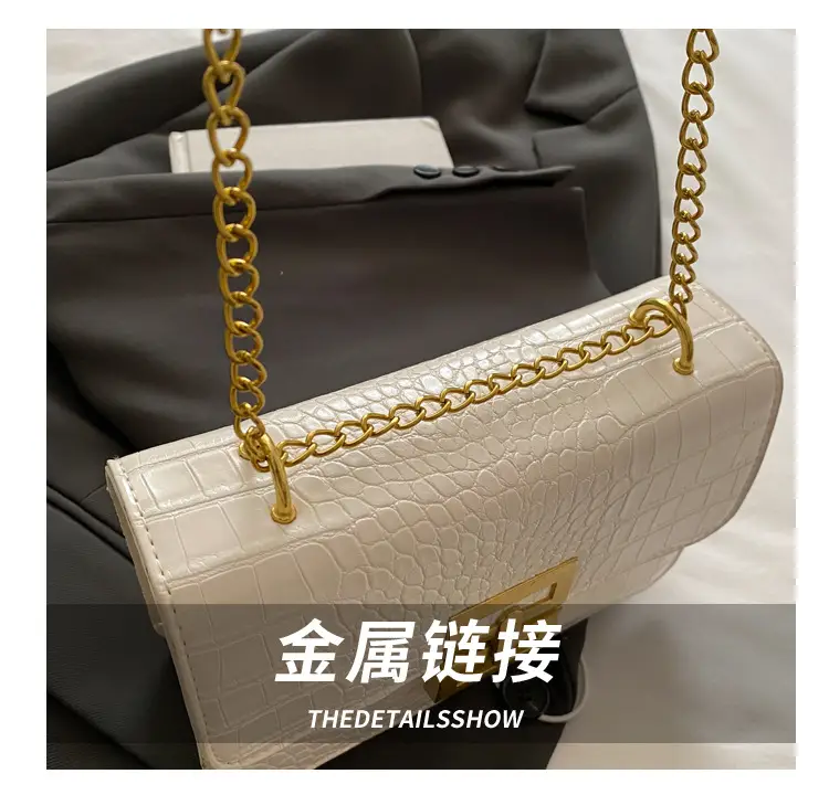 Green Croc Leather Chain Crossbody Bag for Women — feature 6