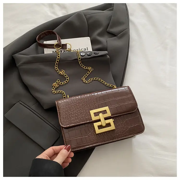 Green Croc Leather Chain Crossbody Bag for Women — feature 9