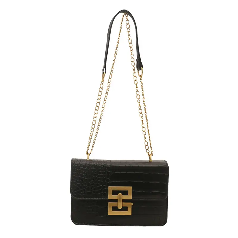 Green Croc Leather Chain Crossbody Bag for Women - Image 4