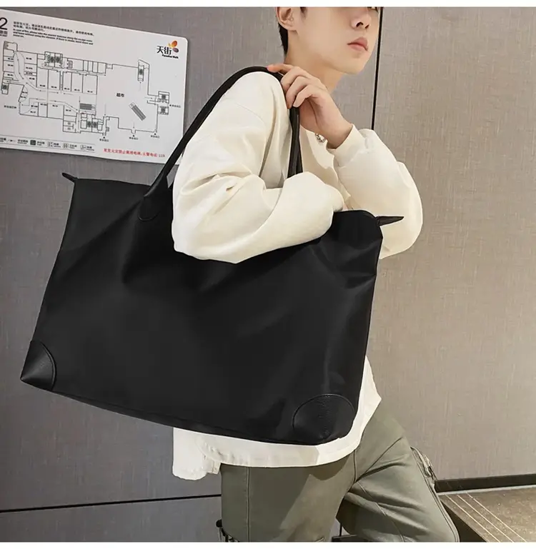 Large Capacity Men's Tote Bag Black 2026 — feature 22