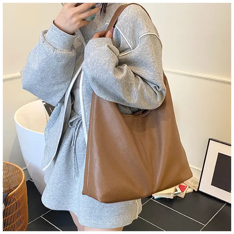 Women's Large Capacity Tan Shoulder Bag Summer 2025 — feature 12
