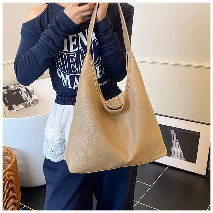 Women's Large Capacity Tan Shoulder Bag Summer 2025 — feature 26