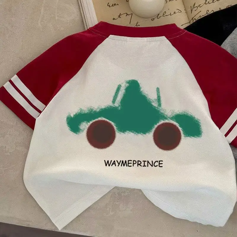 Wayme Prince Cotton Baby T-Shirt Green Train Design — feature 4