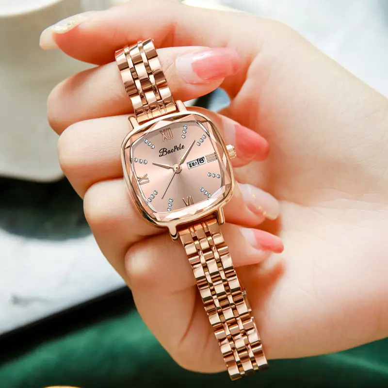 Baopele Women's Rose Gold Quartz Watch Green Dial - Image 7