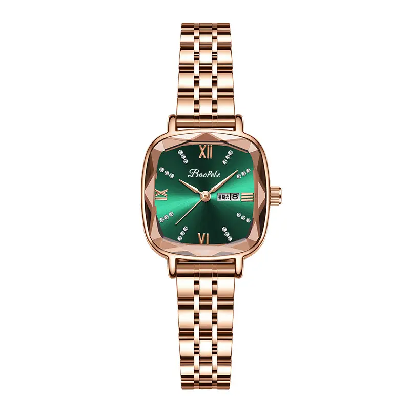 Baopele Women's Rose Gold Quartz Watch Green Dial - Image 8