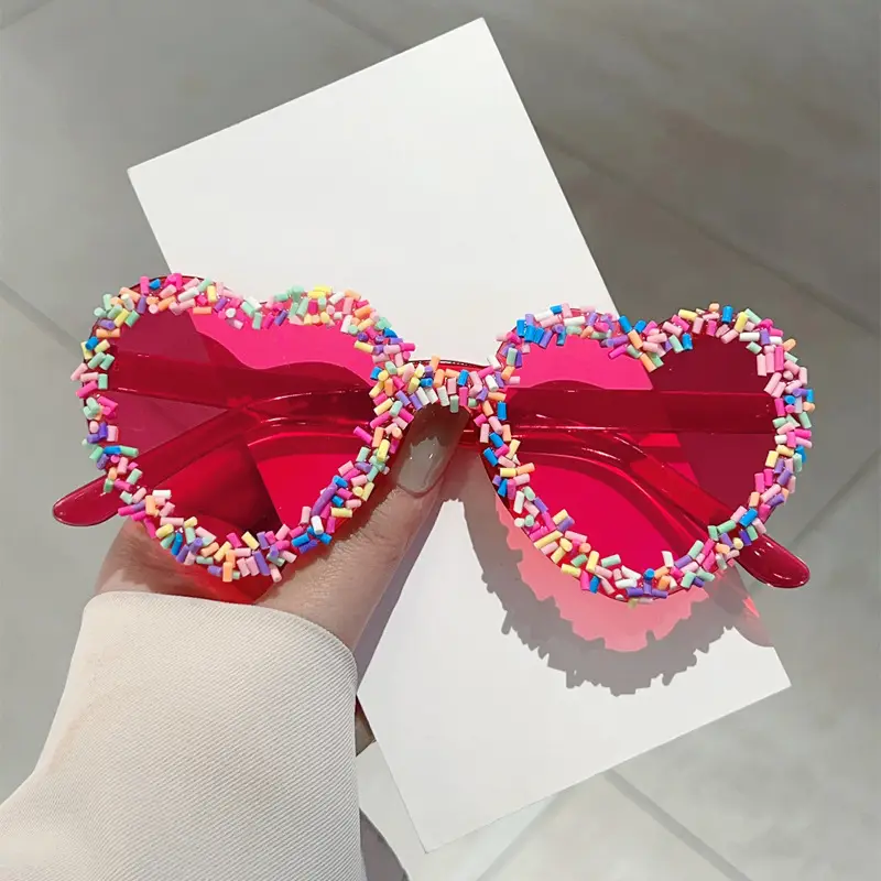 Heart-Shaped Colorful Sunglasses for Women - Image 4