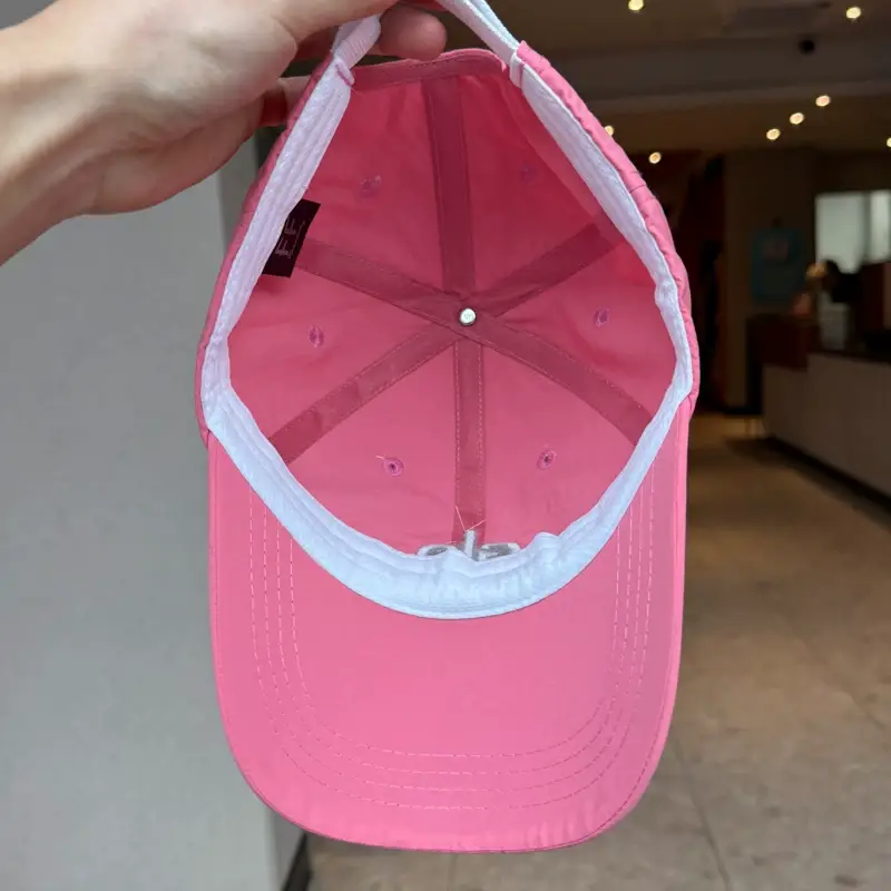 Women Korean Style Peaked Cap with Letter Embroidery Pink & White — feature 19