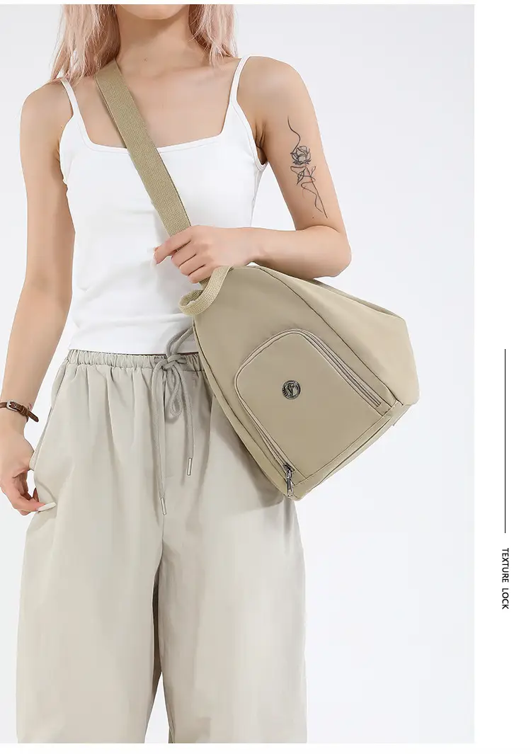 Women's Large Capacity Casual Shoulder Commuter Bag Beige — feature 16