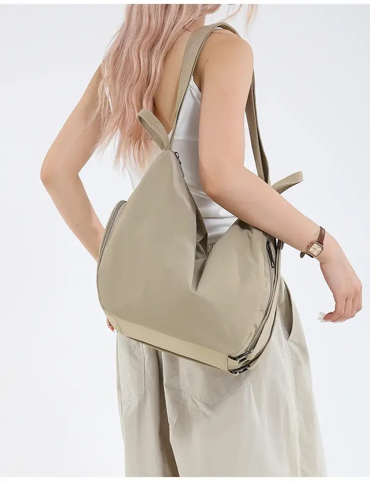Women's Large Capacity Casual Shoulder Commuter Bag Beige — feature 17