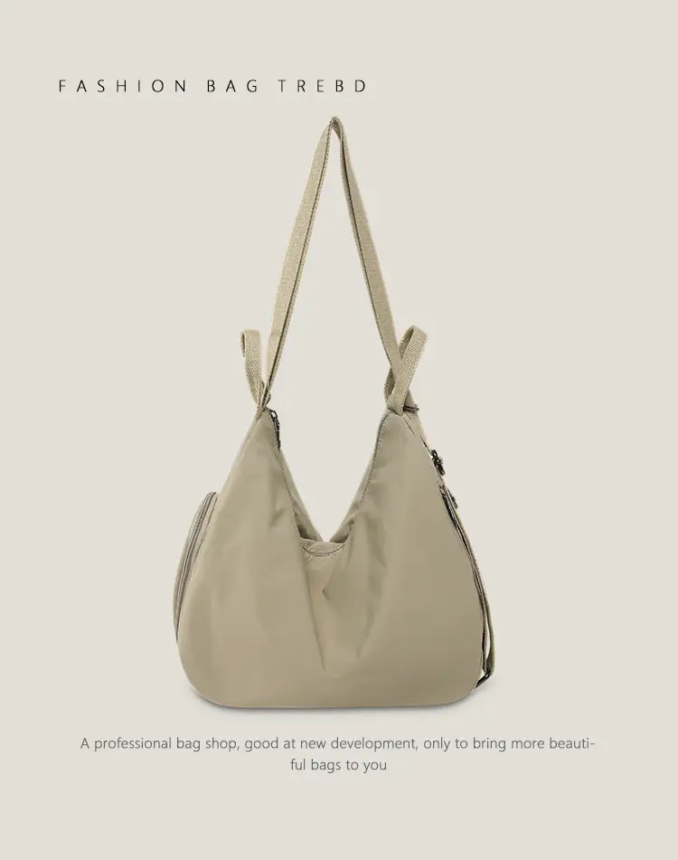 Women's Large Capacity Casual Shoulder Commuter Bag Beige — feature 23