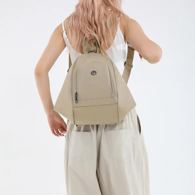 Women's Large Capacity Casual Shoulder Commuter Bag Beige - Image 2