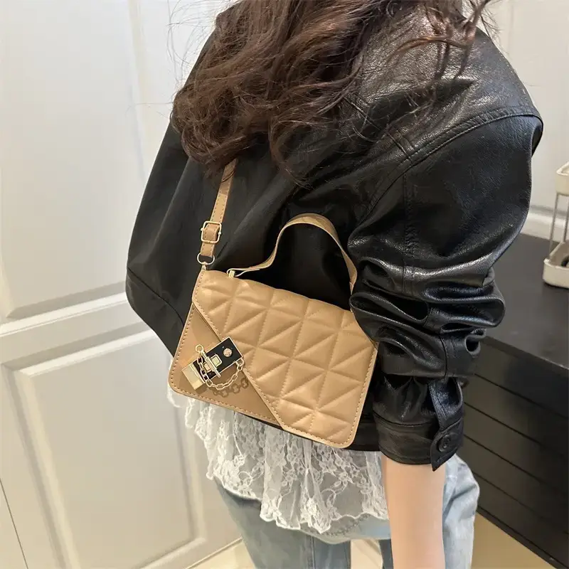 Retro Texture Mortise Lock 2025 Women's Shoulder Bag