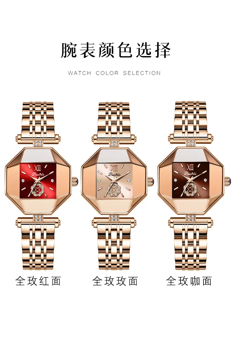 Rose Gold Crown Watch for Women with Diamond Band — feature 1