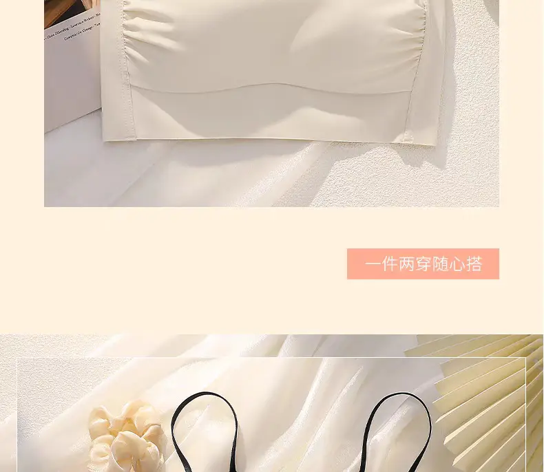Seamless Strapless Bra for Women with Thin Straps, Small Bust, Push-Up, Beautiful Back, Backless Camisole Dress, Integrated Bra — feature 40