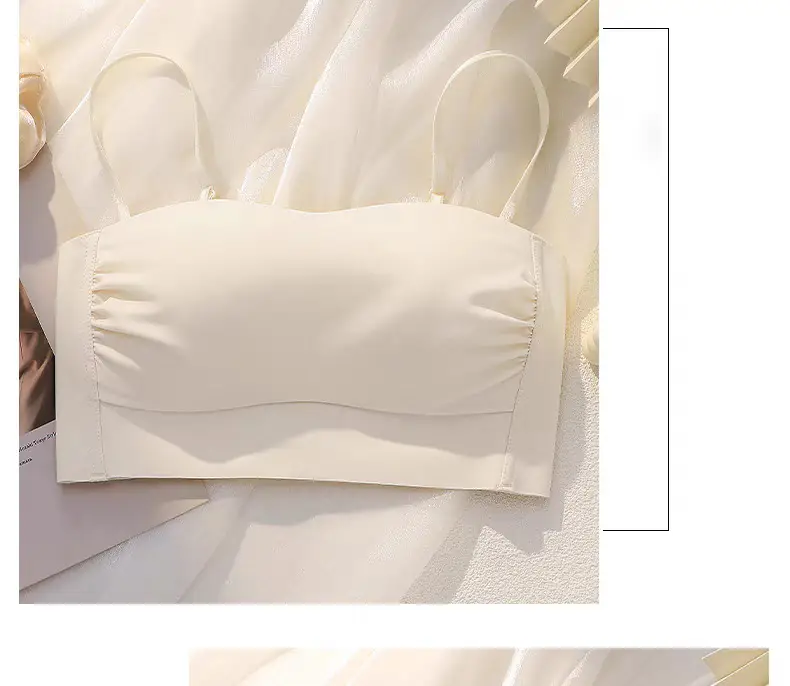 Seamless Strapless Bra for Women with Thin Straps, Small Bust, Push-Up, Beautiful Back, Backless Camisole Dress, Integrated Bra — feature 42