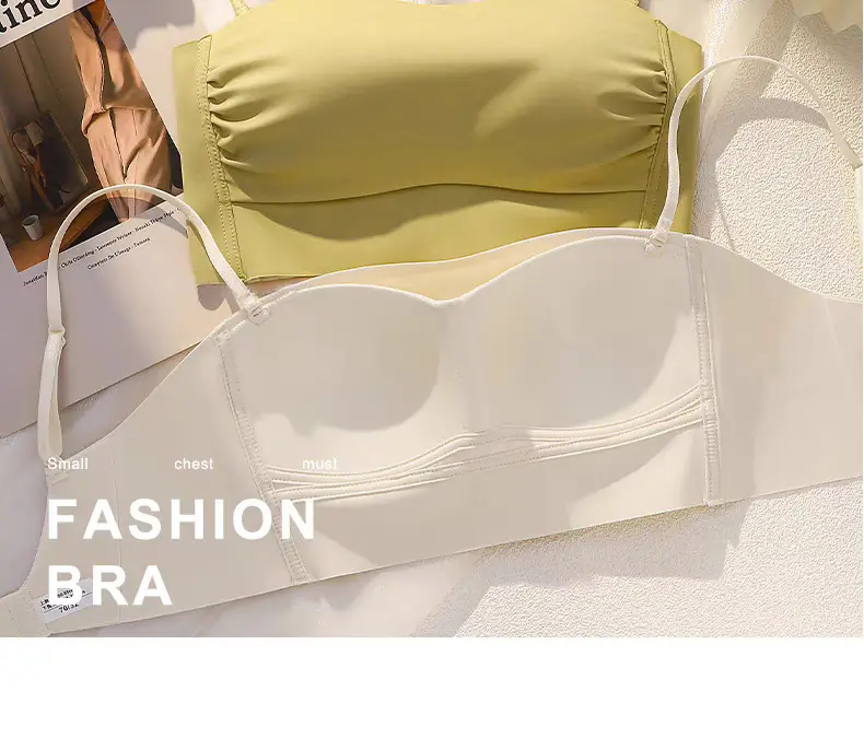 Seamless Strapless Bra for Women with Thin Straps, Small Bust, Push-Up, Beautiful Back, Backless Camisole Dress, Integrated Bra — feature 47