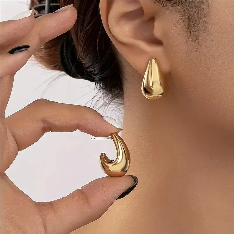Gold Water Drop Earrings for Women High End Teardrop Cross-Border — feature 1