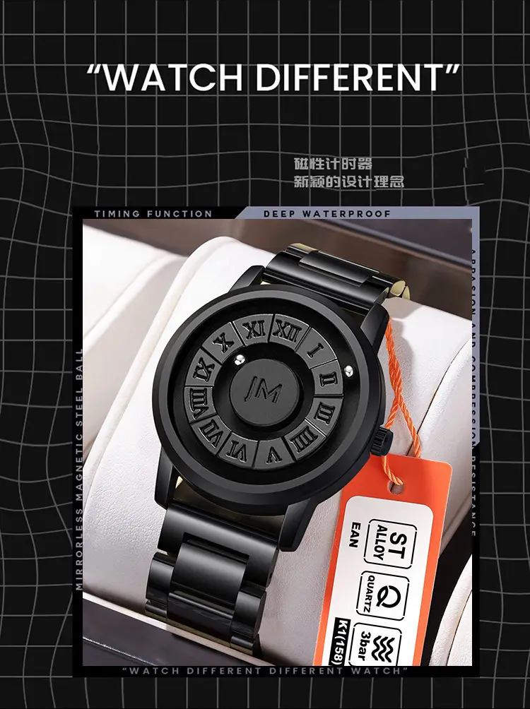 Men's Magnetic Levitation Watch Black Digital Display — feature 10