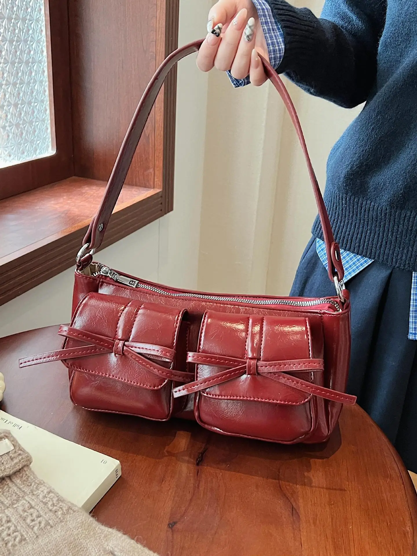 Retro Crossbody Bag Women Brown Leather 2025 - Image 11