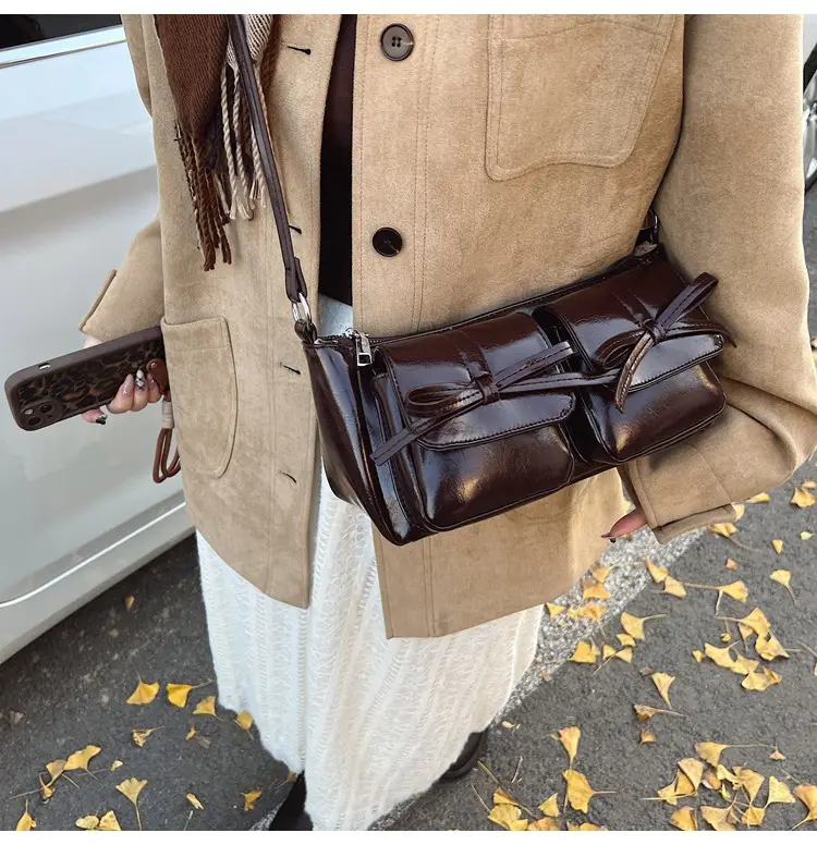 Retro Crossbody Bag Women Brown Leather 2025 — feature 31